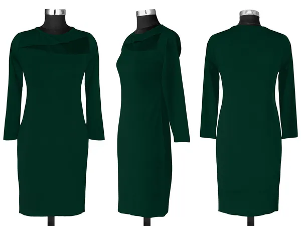Green_Knitting_And_Stretchable_Western_Dress_For_Women