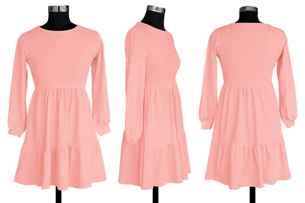 Peach_Knitting_And_Stretchable_Western_Dress_For_Women