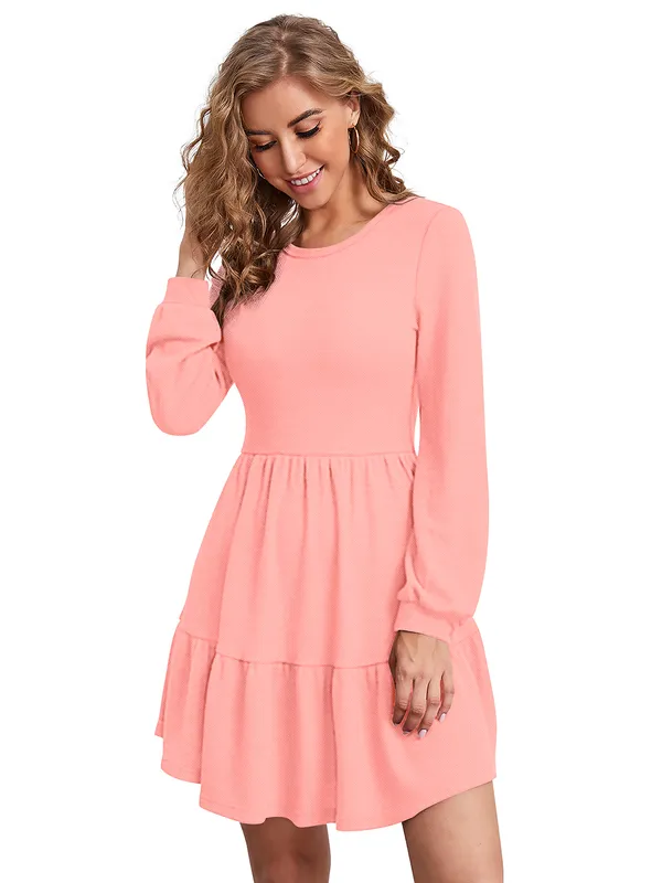 Peach_Knitting_And_Stretchable_Western_Dress_For_Women
