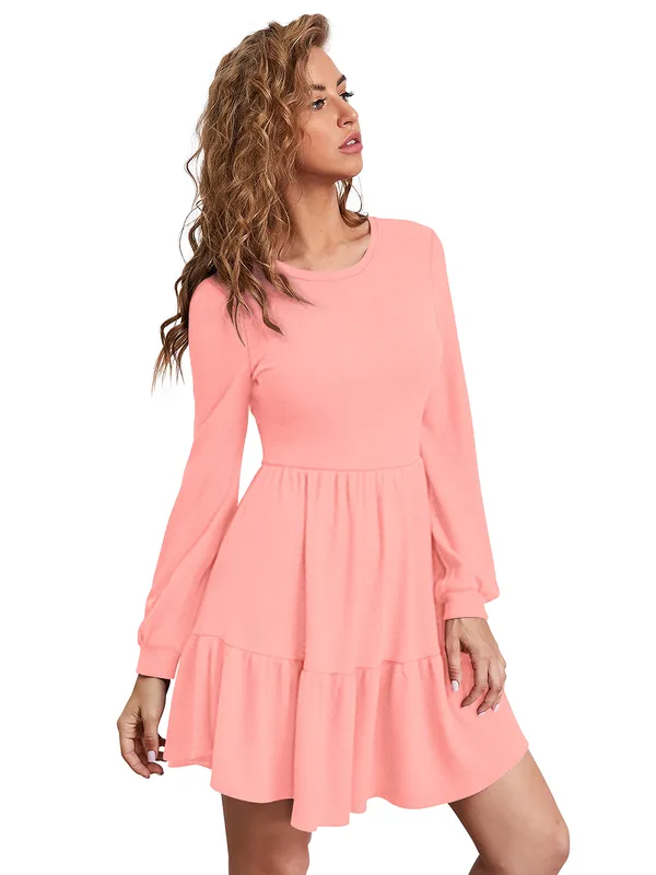 Peach_Knitting_And_Stretchable_Western_Dress_For_Women
