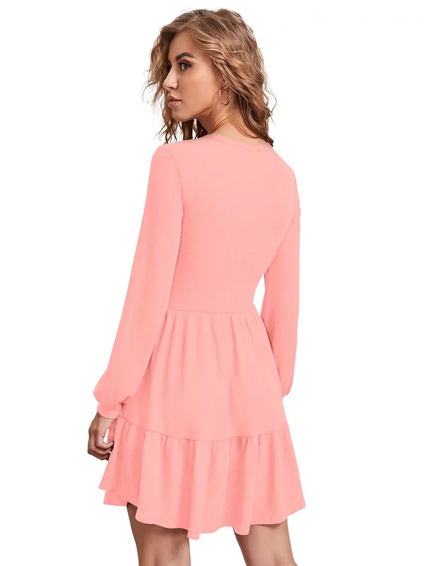 Peach_Knitting_And_Stretchable_Western_Dress_For_Women