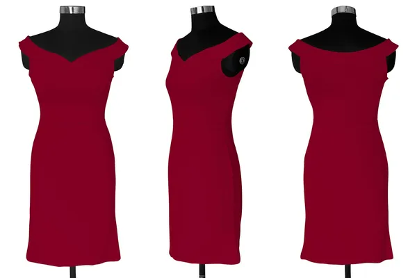 Maroon_Knitting_And_Stretchable_Western_Dress_For_Women