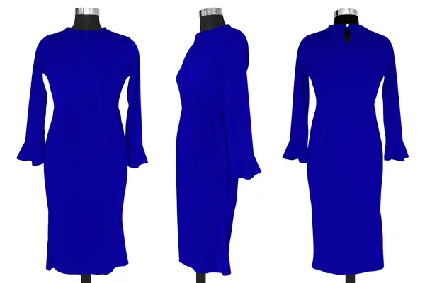 Royal_Blue_Knitting_And_Stretchable_Western_Dress_For_Women