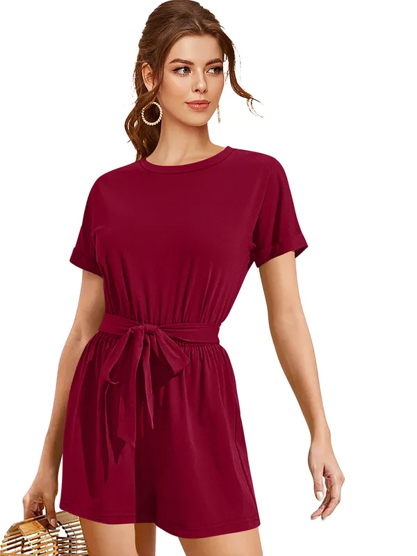 Maroon_Knitting_And_Stretchable_Western_Dress_For_Women