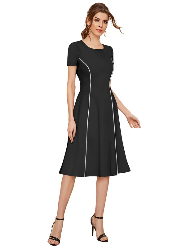 Black_Knitting_And_Stretchable_Western_Dress_For_Women