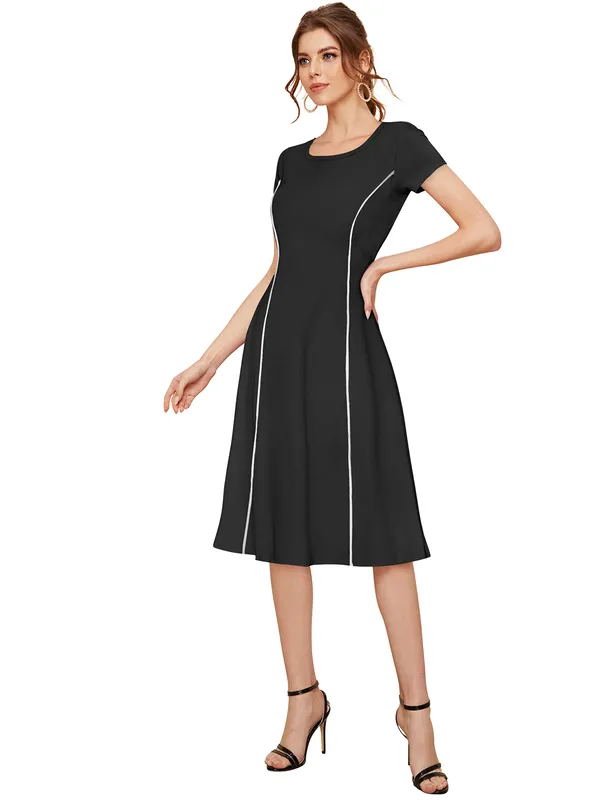 Black_Knitting_And_Stretchable_Western_Dress_For_Women