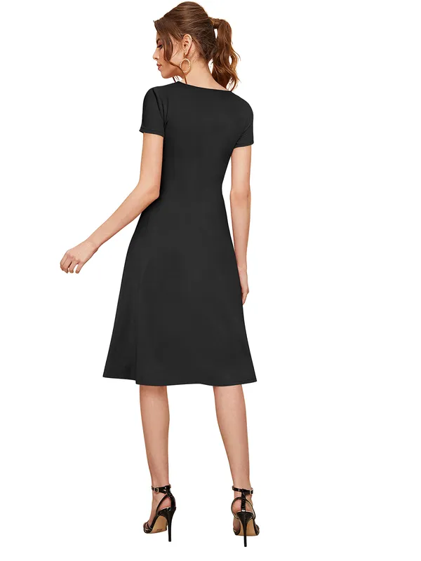 Black_Knitting_And_Stretchable_Western_Dress_For_Women