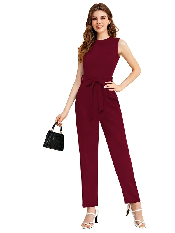Maroon_Knitting_And_Stretchable_Western_Dress_For_Women