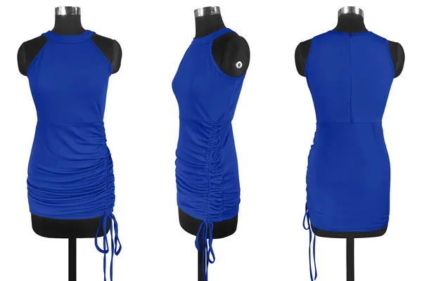 Royal_Blue_Knitting_And_Stretchable_Western_Dress_For_Women