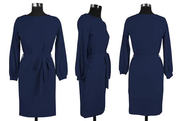 Blue_Knitting_And_Stretchable_Western_Dress_For_Women