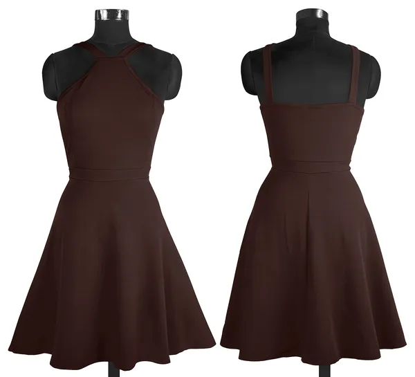 Coffee_Knitting_And_Stretchable_Western_Dress_For_Women
