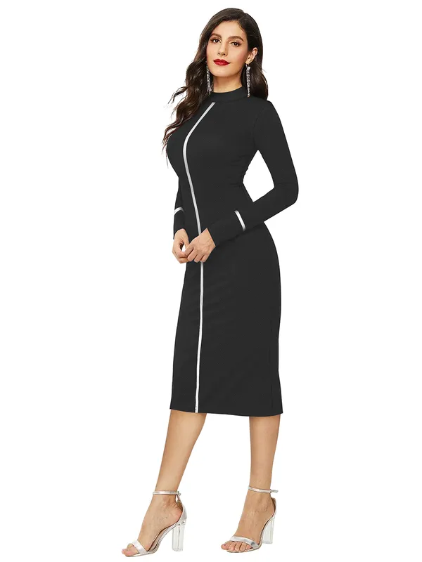 Black_Knitting_And_Stretchable_Western_Dress_For_Women