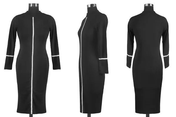Black_Knitting_And_Stretchable_Western_Dress_For_Women