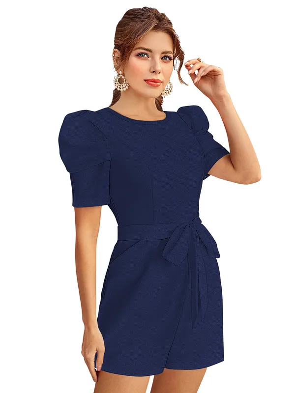 Blue_Knitting_And_Stretchable_Western_Dress_For_Women