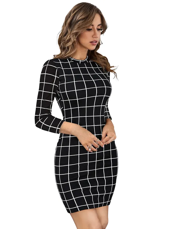 Black_Knitting_And_Stretchable_Western_Dress_For_Women