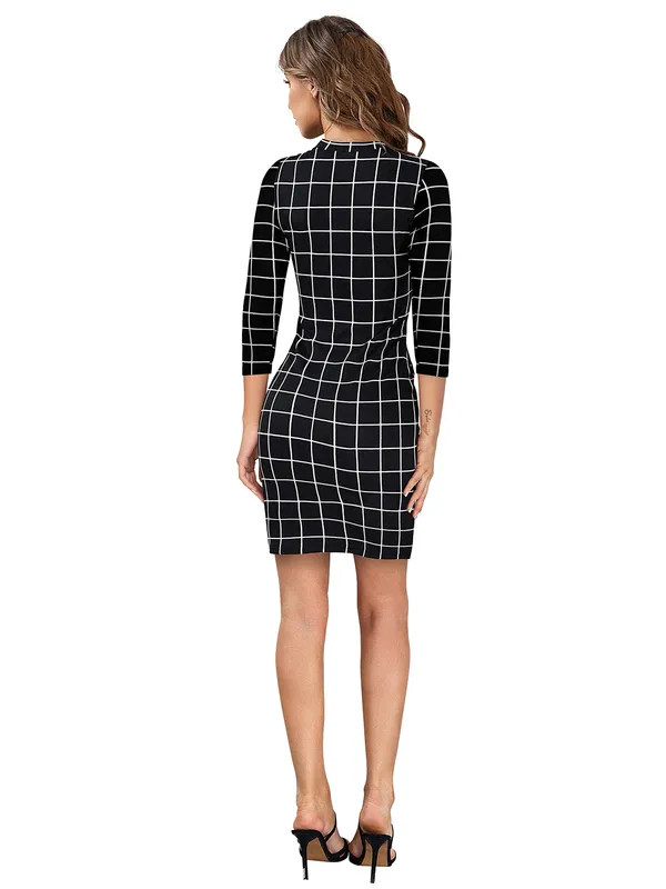 Black_Knitting_And_Stretchable_Western_Dress_For_Women