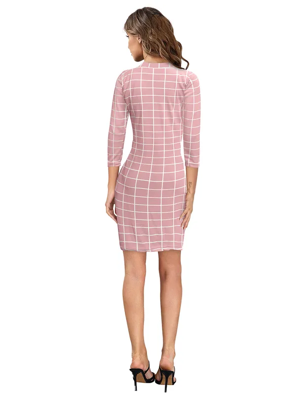 Peach_Knitting_And_Stretchable_Western_Dress_For_Women