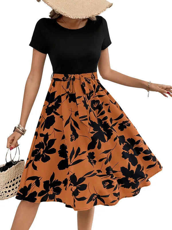 Orange_Knitting_And_Stretchable_Western_Dress_For_Women