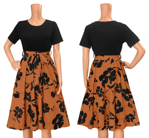 Orange_Knitting_And_Stretchable_Western_Dress_For_Women