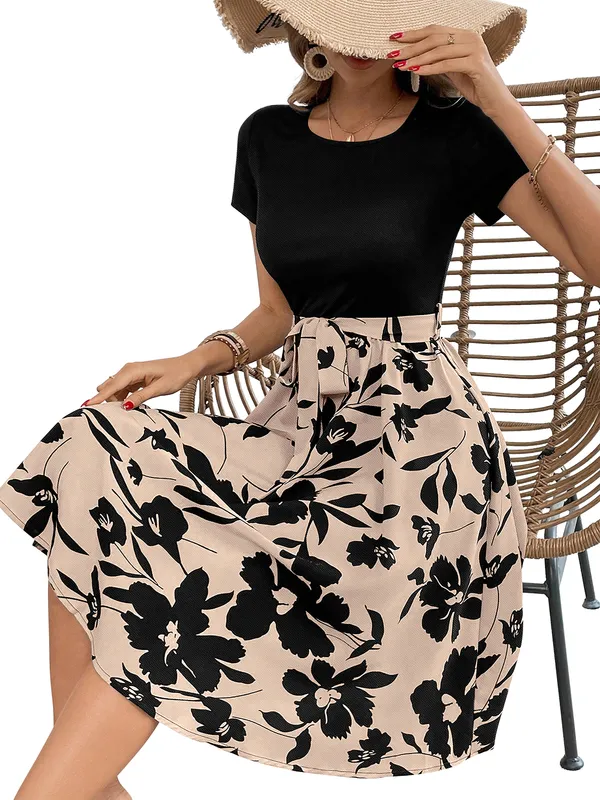 Cream_Knitting_And_Stretchable_Western_Dress_For_Women