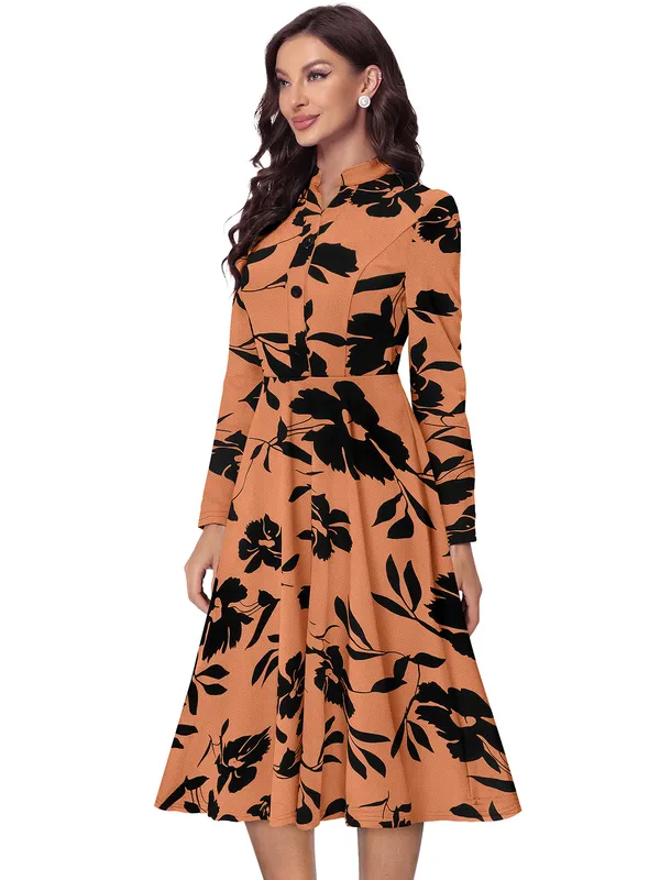 Orange_Knitting_And_Stretchable_Western_Dress_For_Women