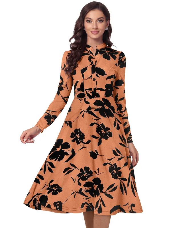 Orange_Knitting_And_Stretchable_Western_Dress_For_Women