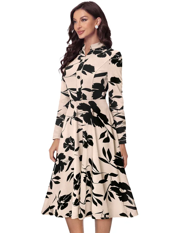 Cream_Knitting_And_Stretchable_Western_Dress_For_Women