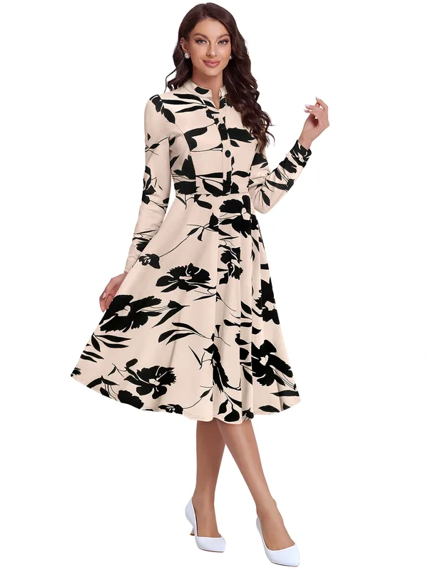 Cream_Knitting_And_Stretchable_Western_Dress_For_Women
