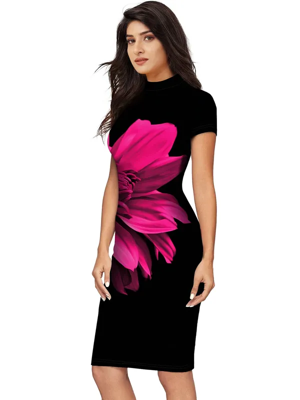 Black_Knitting_And_Stretchable_Western_Dress_For_Women