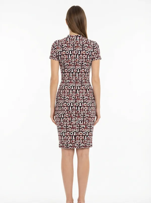 Maroon_Knitting_And_Stretchable_Western_Dress_For_Women