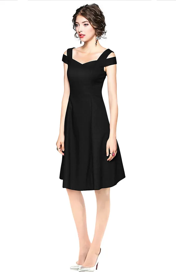 Black_Polyster_Western_Dress_For_Women