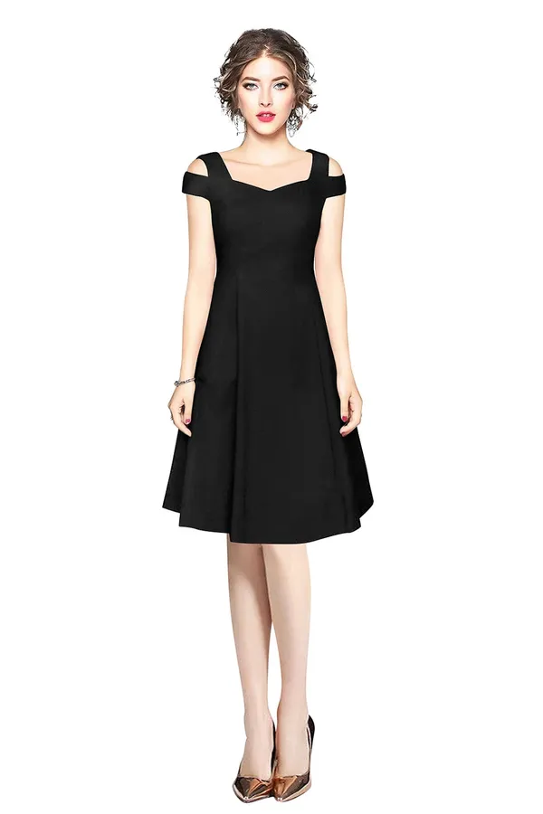 Black_Polyster_Western_Dress_For_Women