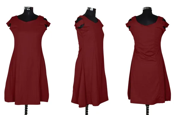 Maroon_Polyster_Western_Dress_For_Women
