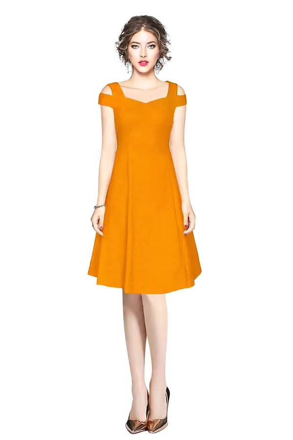 Yellow_Polyster_Western_Dress_For_Women