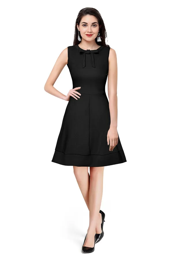 Black_Polyster_Western_Dress_For_Women