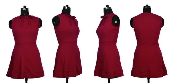 Maroon_Polyster_Western_Dress_For_Women