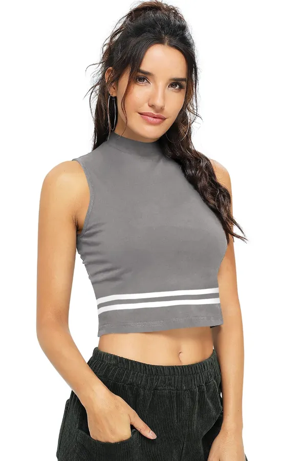 Grey_Polyester_Blend_Stylish_Top_For_Women