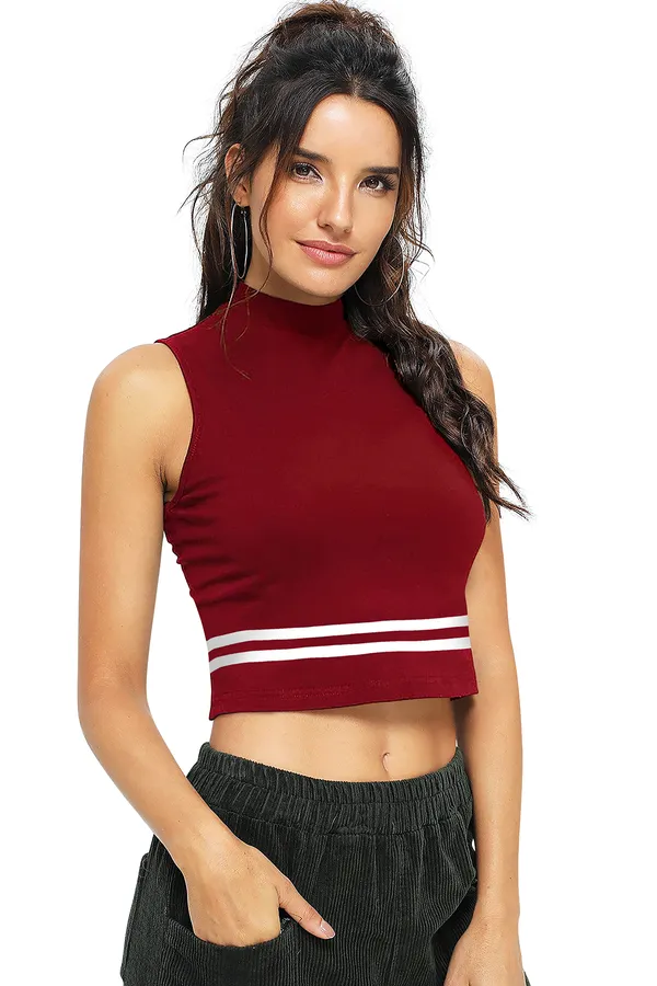 Maroon_Polyester_Blend_Stylish_Top_For_Women