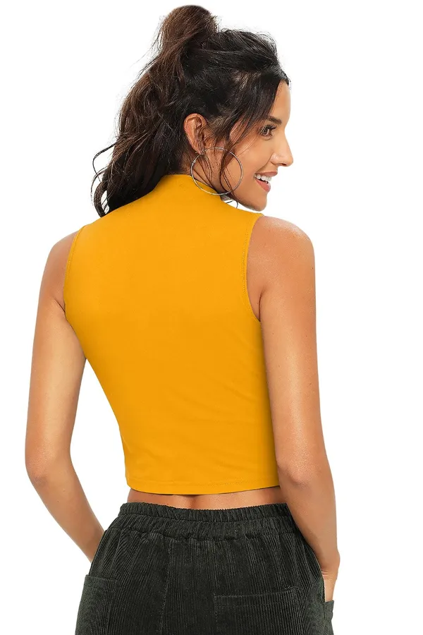 Yellow_Polyester_Blend_Stylish_Top_For_Women