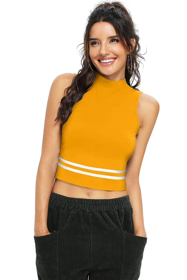 Yellow_Polyester_Blend_Stylish_Top_For_Women