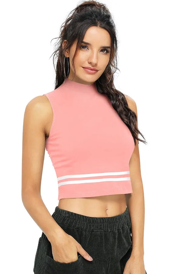 Peach_Polyester_Blend_Stylish_Top_For_Women