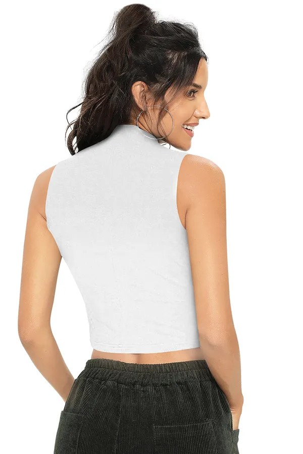 White_Polyester_Blend_Stylish_Top_For_Women
