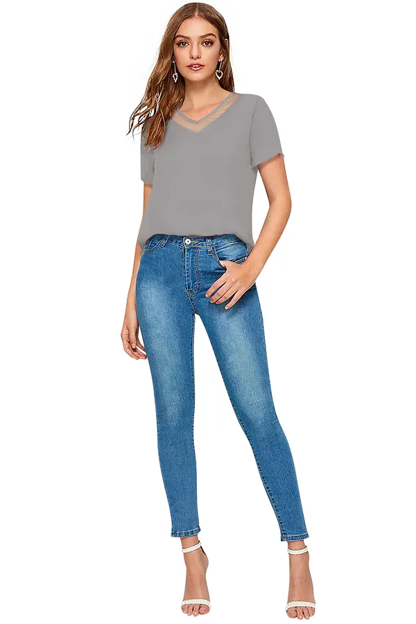 Grey_Polyester_Blend_Stylish_Top_For_Women