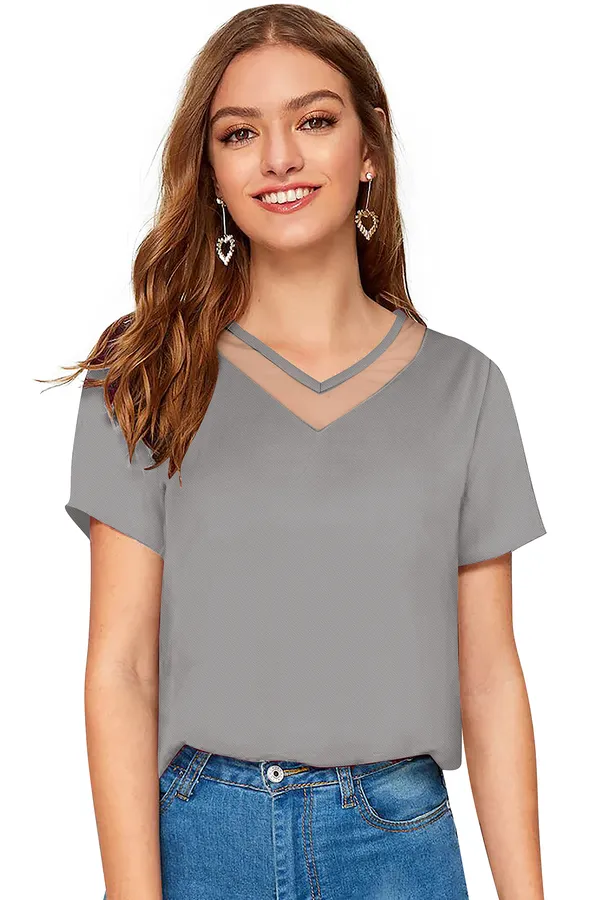 Grey_Polyester_Blend_Stylish_Top_For_Women