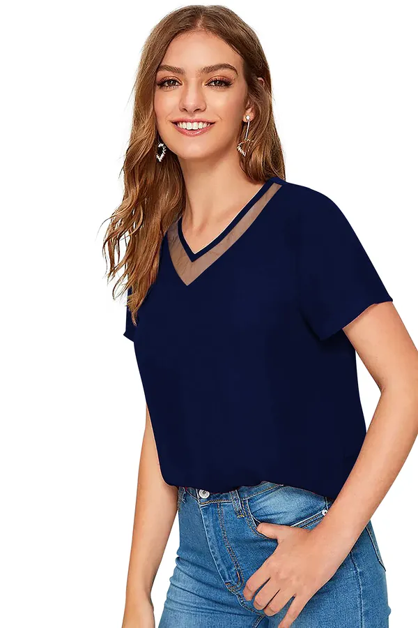 Blue_Polyester_Blend_Stylish_Top_For_Women