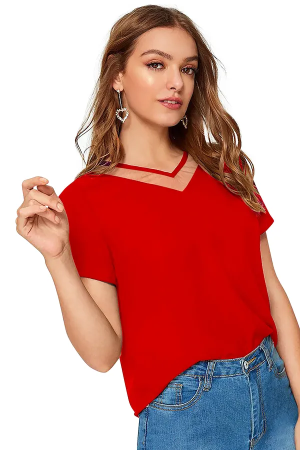 Red_Polyester_Blend_Stylish_Top_For_Women