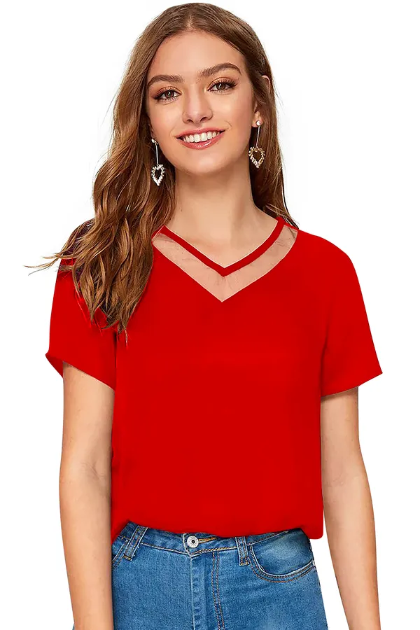 Red_Polyester_Blend_Stylish_Top_For_Women
