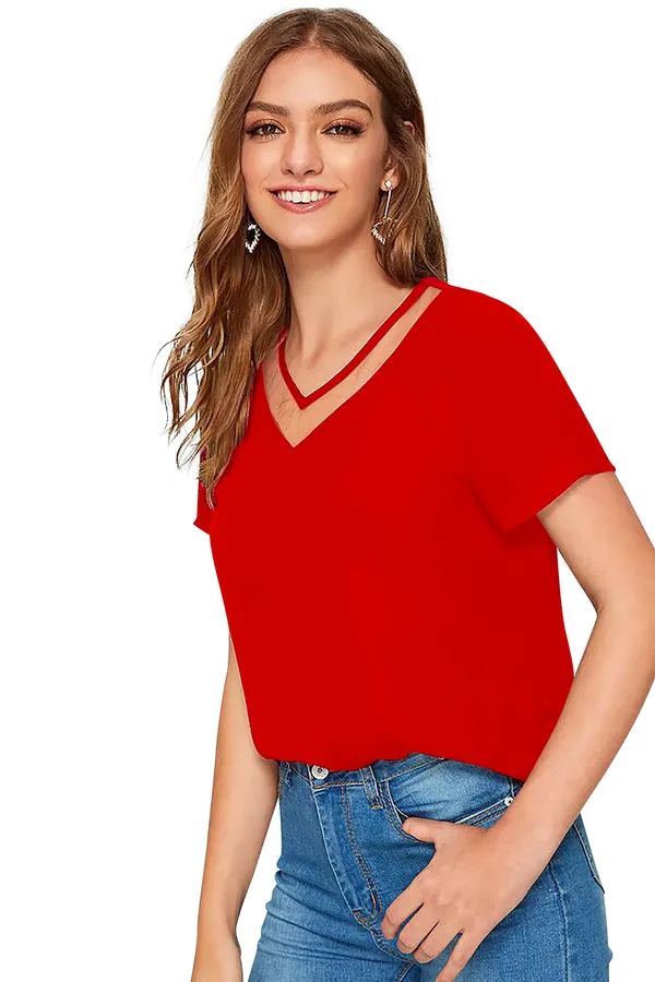 Red_Polyester_Blend_Stylish_Top_For_Women