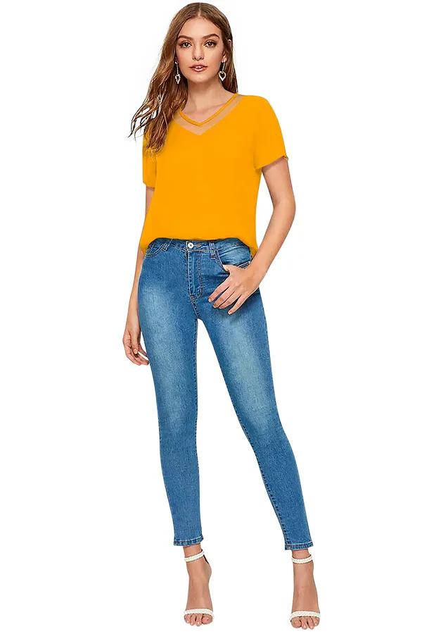 Yellow_Polyester_Blend_Stylish_Top_For_Women