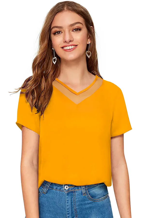Yellow_Polyester_Blend_Stylish_Top_For_Women